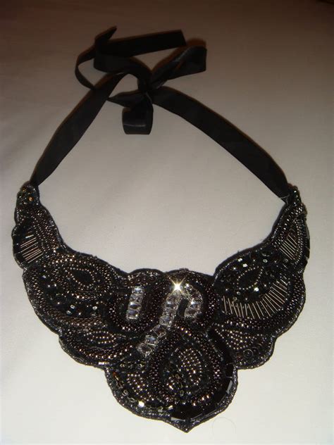 Summerdaisy Black Beaded Bib Necklace