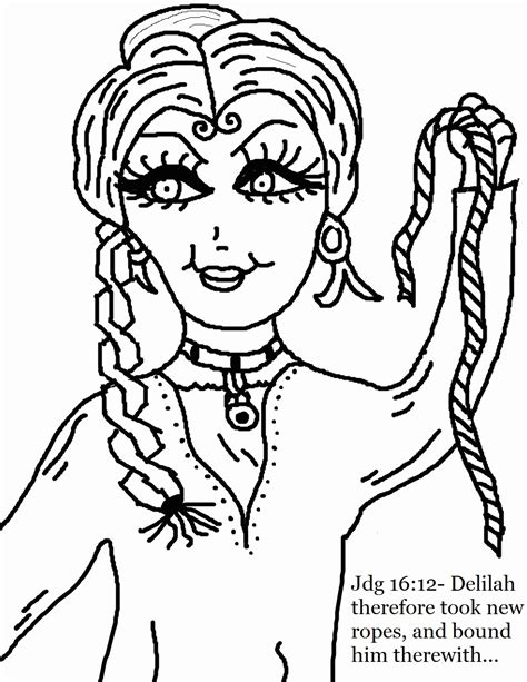 Samson And Delilah Colouring Page Clip Art Library