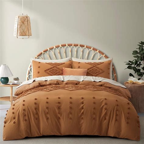 Amazon Oli Anderson Boho Pumpkin Duvet Cover Queen Size Tufted