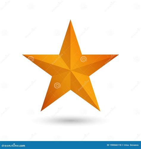 Golden Star Realistic Rating Symbol Highest Award Shiny Object Medal