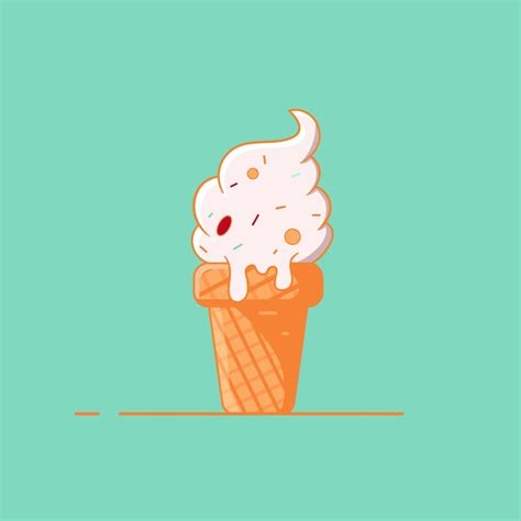 Ilustración de helado kawaii Vector Premium