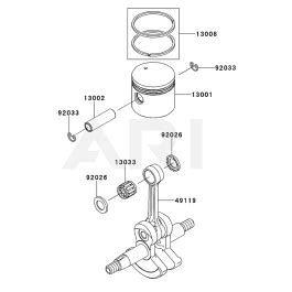 Piston Crankshaft For Kawasaki KGT35B String Trimmers L S Engineers