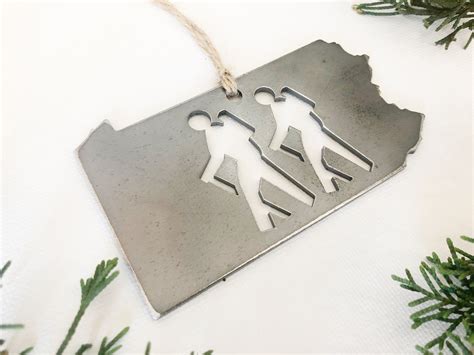 Pennsylvania State Hiker Ornament Made From Recycled Raw Steel Etsy