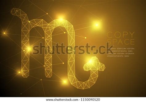 Scorpio Zodiac Sign Wireframe Polygon Frame Stock Vector Royalty Free