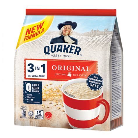 Quaker 3 In 1 Oat Cereal Drink Original 15 S X 28g Shopee Malaysia