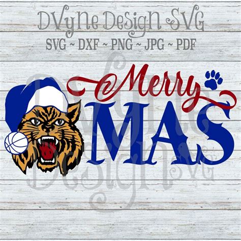 Christmas Wildcat SVG Wildcat Christmas SVG For Silhouette Or Cricut