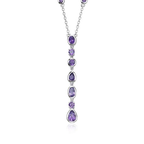 Amethyst Drop Necklace In Sterling Silver Blue Nile