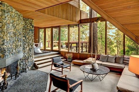 Room North West Modernist House Mercer Island Washington Sunken