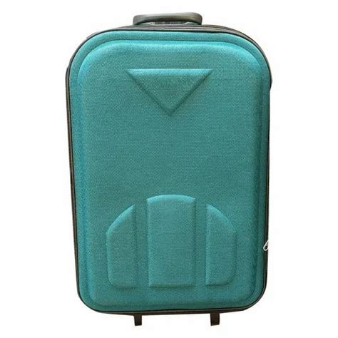 Plastic Wheel Polyester Sea Green Luggage Trolley Bag Size X X Cm