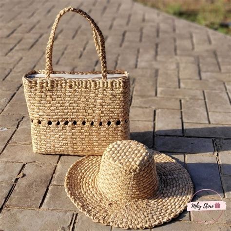 Kit Bolsa De Praia Chap U Em Palha De Taboa Feminina Al A