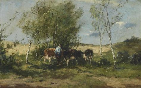 Farmer And Cows Oil Painting Made By Johan Frederik Cornelis