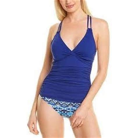 La Blanca Swim Nwt La Blanca Sz 6 Island Goddess Blue Tankini Swim Top 9779 Poshmark