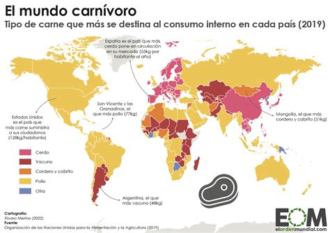 El Mapa De Los Principales Tipos De Carne En El Mundo Mapas De El