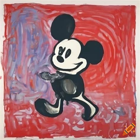 Weird Mickey Mouse Artwork In The Style Of Baselitz And Guston On Craiyon