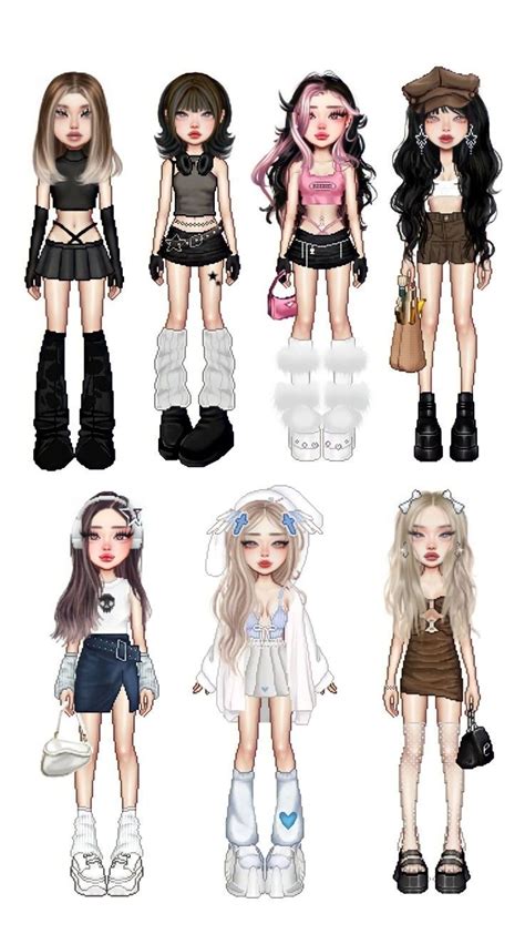 Some Very Cute Looking Dolls With Different Outfits And Hair Styles On