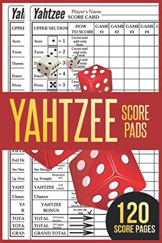 Yahtzee Score Sheets 120 Yahtzee Score Sheet Game Record Score Keeper