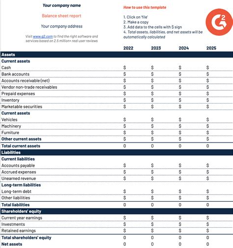 Free Balance Sheet Template For Easy Accounting
