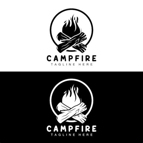 Premium Vector Campfire Logo Design Camping Vector Wood Fire And