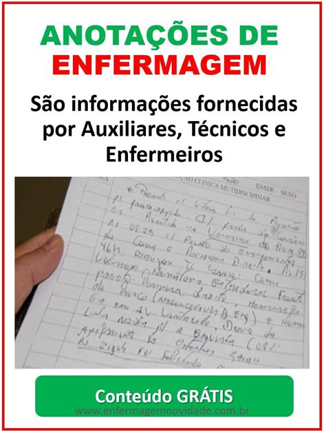 Exemplos De Anota O De Enfermagem Revoeduca