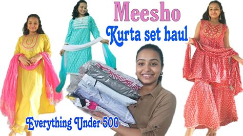 Meesho Kurta Set Haul Under Kurta Pant Dupatta Festive Kurta