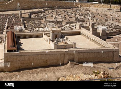 Herod's Temple model in Holyland Model of Jerusalem scale model of the ...