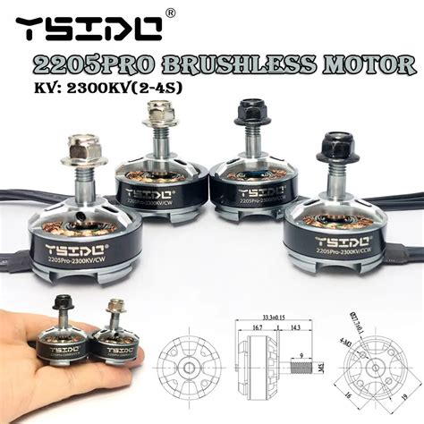 YSIDO Moteur Sans Balais 2205PRO 2205 2300KV CW CCW Pour Drone De