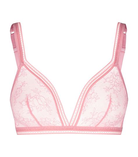 Maison Lejaby Floral Lace Triangle Bra In Pink Lyst