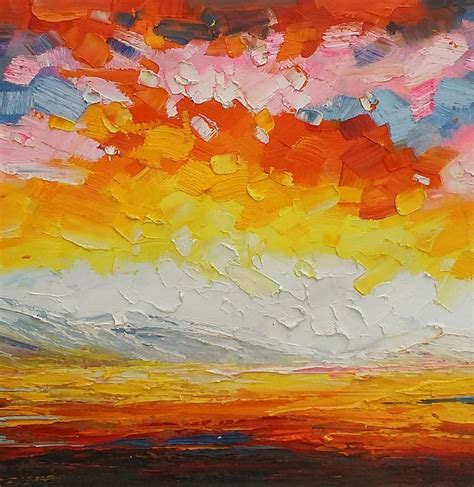 Canvas Art Abstract Art Sunrise Landscape Painting Large Artwork