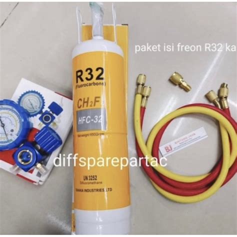 Jual Paket Isi AC Rumah R32 Lengkap R32 Manifold Selang Adaptor