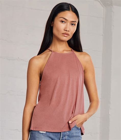 Bella Ladies Flowy High Neck Tank Top Fire Label