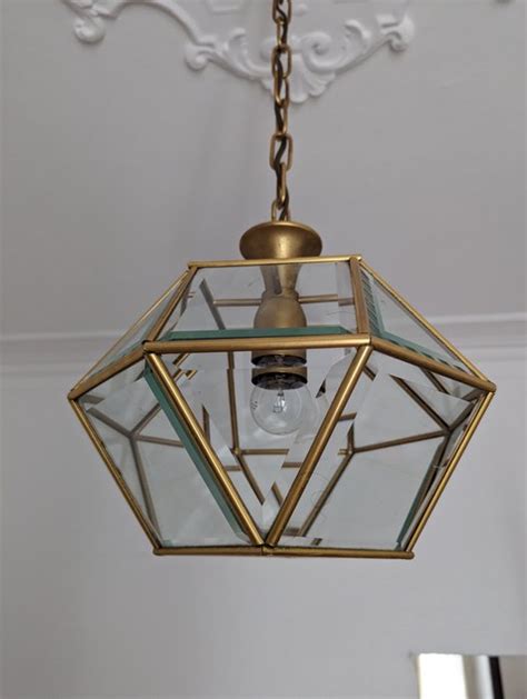 Hanglamp 1 Art Deco Kristal Messing Catawiki