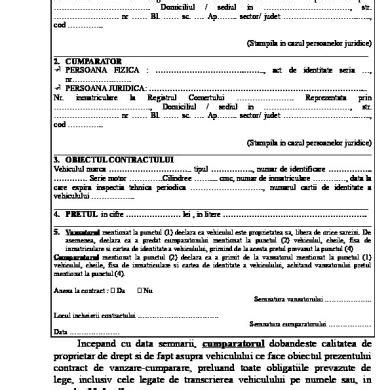 Contract De Vanzare Cumparare Auto Pdf Customerpowen