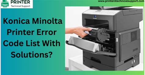 Does Anyone Know A List Of Konica Minolta Printer Error Codes With