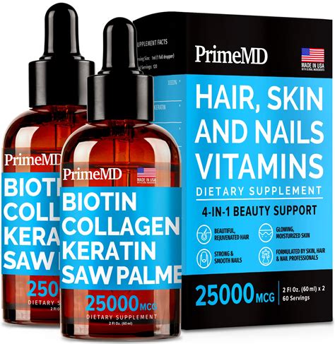 Buy Liquid Collagen Peptides For Women Complex With Biotin Hydrolyzed Keratin Protein And