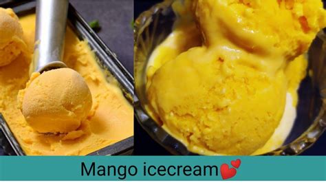 Mango Icecream Homemade Mango Icecream Mango Ice Cream Banane Ka