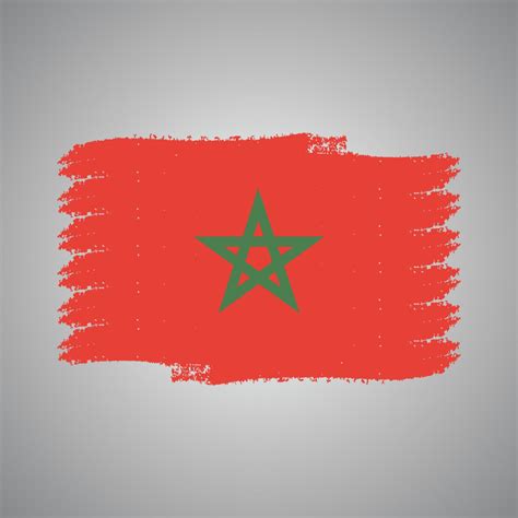 Bandera De Marruecos Con Pincel Pintado A Acuarela 3796453 Vector En