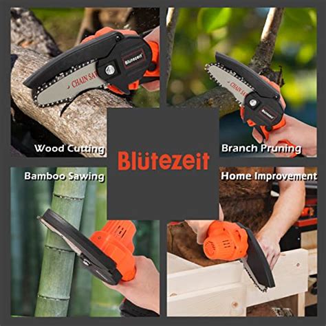 Blütezeit Mini Chainsaw Cordless 4 Inch 21v Battery Power Chainsaw Compact Handheld Electric