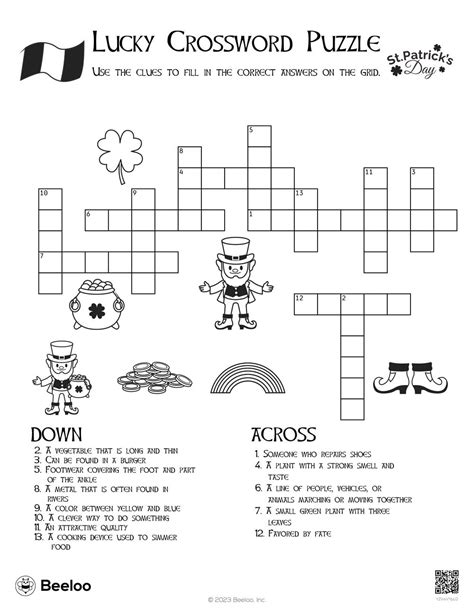 St Patrick S Day Themed Crossword Puzzles Beeloo Printables