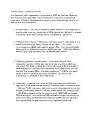 Understanding DNA Replication The Meselson Stahl Experiment Course Hero
