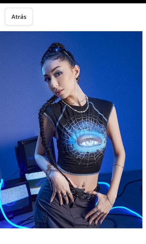 Romwe Goth Fairycore Punk Y K Cyberyevil Eye Printed Crop Top Women S