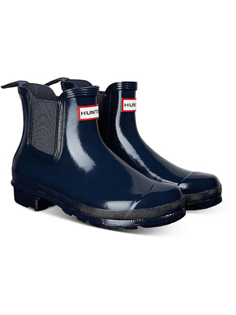 Buy Hunter Original Chelsea Gloss Waterproof Ankle Rain Boots Blue At 9 Off Editorialist