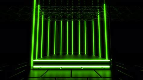 Green Neon Light Stage Background By 3dfx Videohive