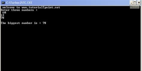 C Program To Find The Largest Of Three Numbers Using Ternary Operator