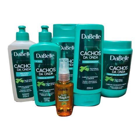 Kit Dabelle Cachos Da Onda Shamp Cond Creme Pentear Gelatina