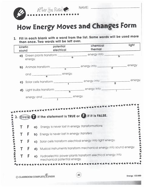 Worksheet Work Energy And Power