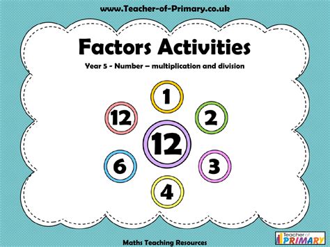 Factors Activities PowerPoint Maths Year 5