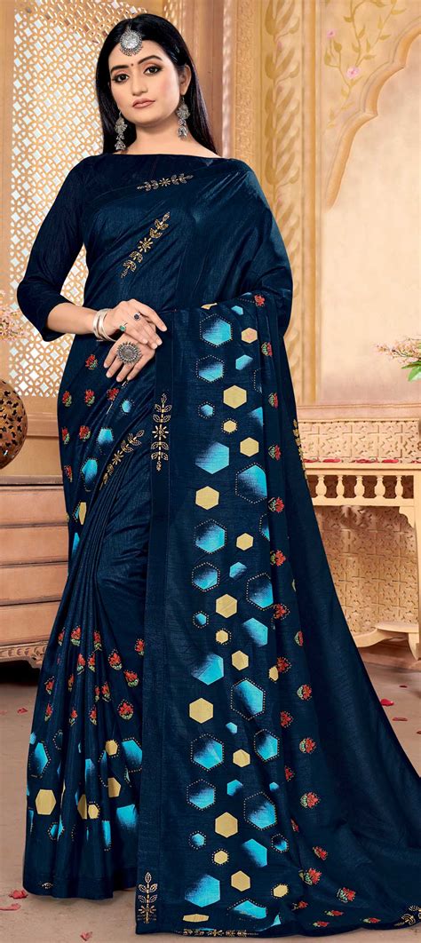 Casual Traditional Blue Color Dolla Silk Silk Fabric Saree