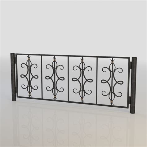 3d Iron Fence Model