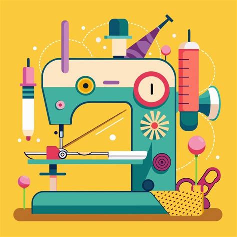 Sewing Machine Scissors Vector Illustration Premium Ai Generated Vector