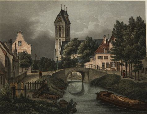 OUDEWATER J L Terwen 1858 Antieke Staalgravure Prent VERKOCHT Hart